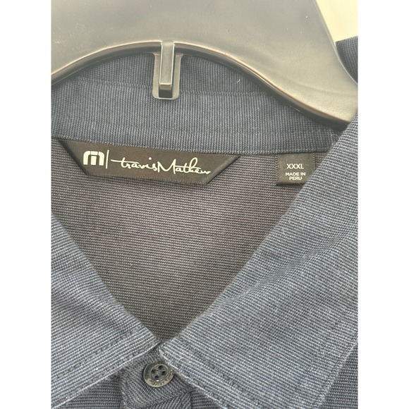 Travis Mathew Mens XXXL Polo Shirt Short Sleeve Blue Gray Golf Casual 3XL - Picture 3 of 7
